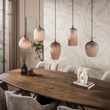 Hanglamp 5-lichts bruin frosted glas Arda