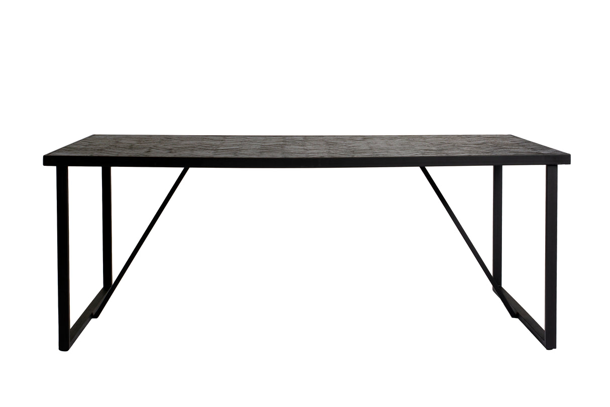 Eettafel Blackster teakhout zwart 160x90 cm