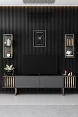 Ensemble de meubles télévisés Gold Ligne anthracite Black Mélamine 180x48x30 cm