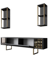 Ensemble de meubles télévisés Gold Ligne anthracite Black Mélamine 180x48x30 cm