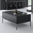 Tables basses - Table Basse Rectangulaire Anthracite Lord 90x60 - Structure Argent - Dimehouse