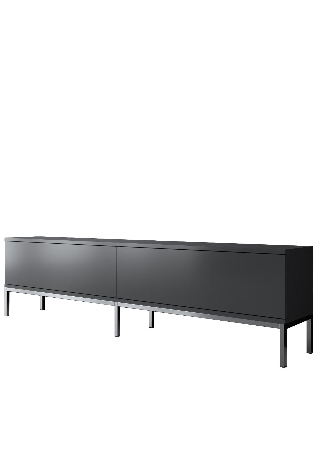 Ensemble de meubles Anthracite Lord - Table basse + Meuble TV + Buffet - Cadre argenté