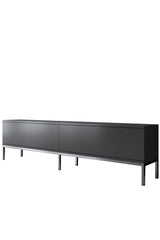Ensemble de meubles Anthracite Lord - Table basse + Meuble TV + Buffet - Cadre argenté