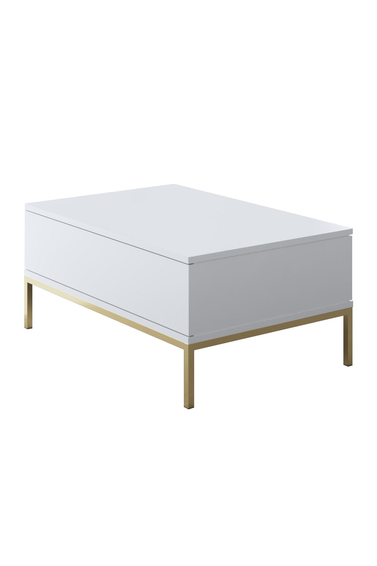 Ensemble de meubles White Lord - Table basse + Meuble TV + Buffet - Cadre doré