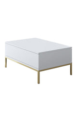 Ensemble de meubles White Lord - Table basse + Meuble TV + Buffet - Cadre doré
