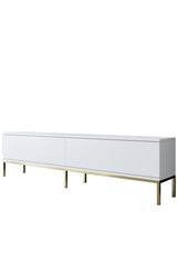 Ensemble de meubles White Lord - Table basse + Meuble TV + Buffet - Cadre doré