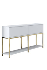 Ensemble de meubles White Lord - Table basse + Meuble TV + Buffet - Cadre doré