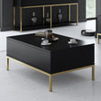Salontafels - Rechthoekige Salontafel Zwart Lord 90x60 - Gouden Frame - Dimehouse