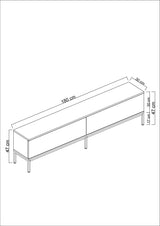 TV Meubel Lord Zwart Melamine 180x47x30 cm