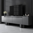 Meuble TV - Meuble TV Anthracite Bohem 180x50x30 - Structure Noir - Dimehouse