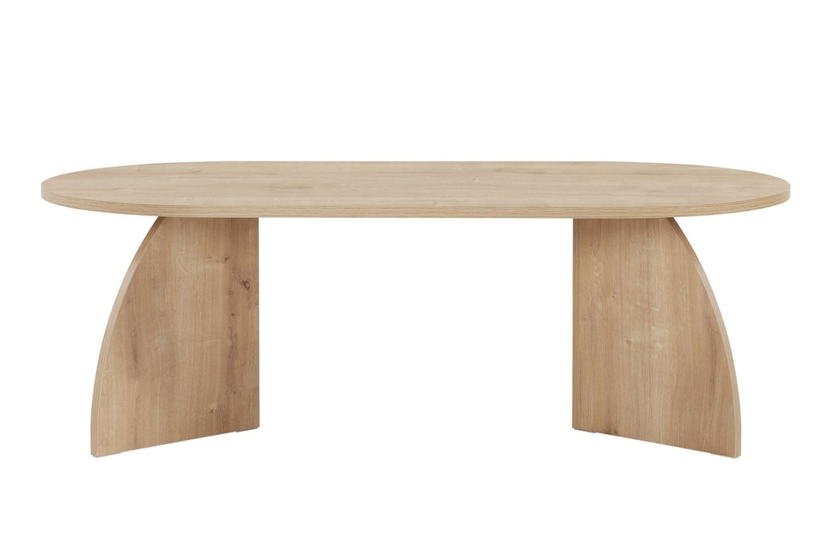 Table basse Melina ovale aspect chêne saphir Bois mélaminé