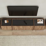 Meuble TV Lowen aspect chêne 180 cm Pin Atlantique et bois mélaminé anthracite