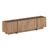 Meuble TV Lowen aspect chêne 180 cm Pin Atlantique et bois mélaminé anthracite