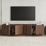Meuble TV Lowen en noyer Milano 180 cm en bois composite enduit mélaminé