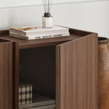 Meuble TV Lowen en noyer Milano 180 cm en bois composite enduit mélaminé