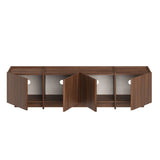 Meuble TV Lowen en noyer Milano 180 cm en bois composite enduit mélaminé