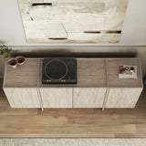 Table console Dorma aspect travertin 180 cm Bois mélaminé