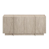 Table console Dorma aspect travertin 180 cm Bois mélaminé