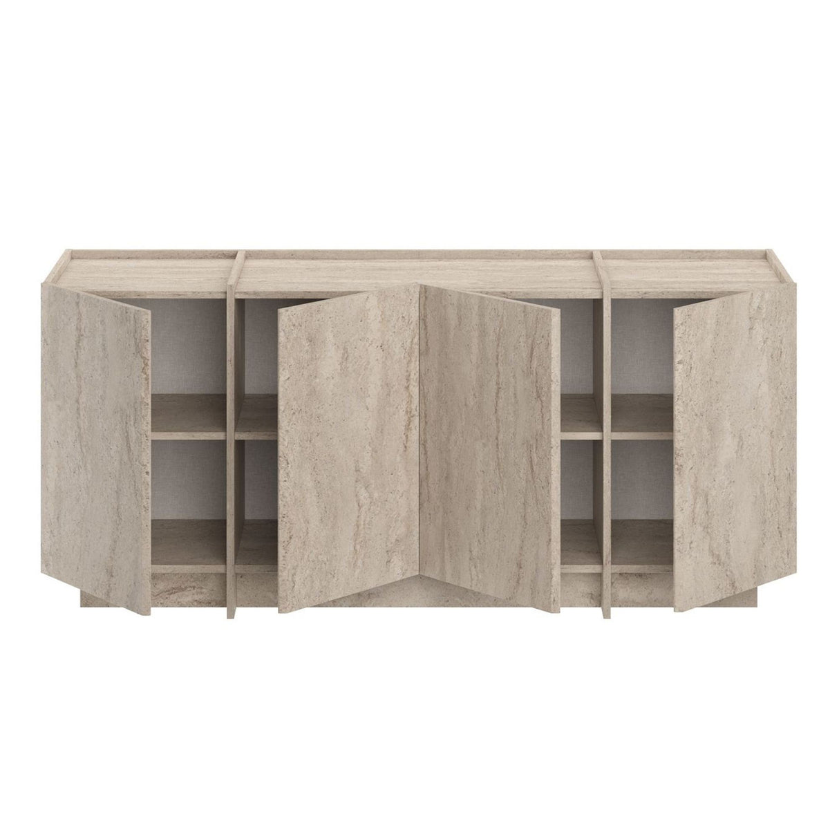 Table console Dorma aspect travertin 180 cm Bois mélaminé