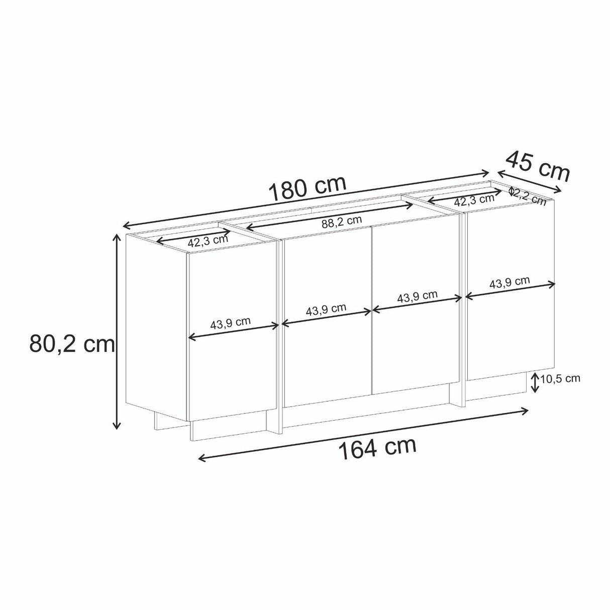 Table console Dorma aspect travertin 180 cm Bois mélaminé