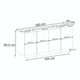 Table console Dorma aspect travertin 180 cm Bois mélaminé