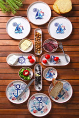 KAHSER14-MARINE White Blue Red 100% CERAMIC 6 cm breed