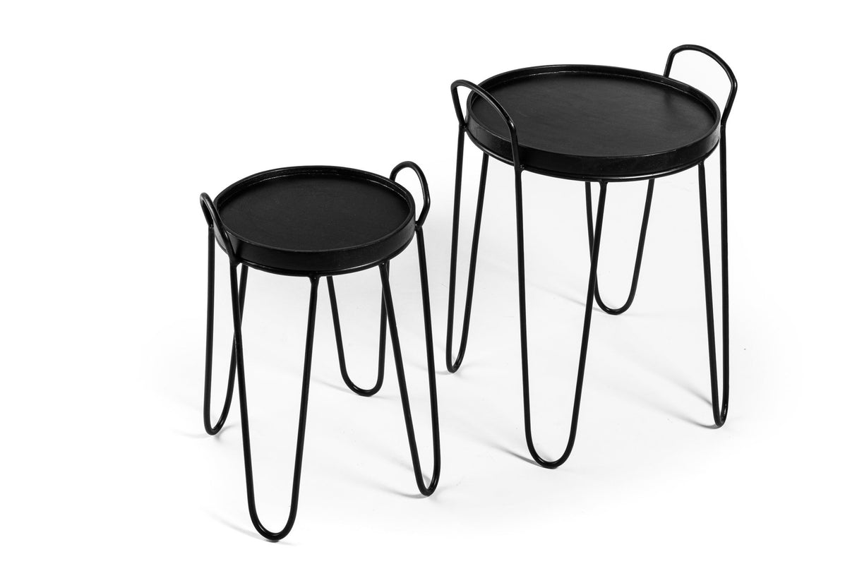 Table basse set of 2 Malu bois d'acacia noir