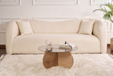 Salontafel Aris Rond 75 cm Getint Glas - Melamine Eikenhout