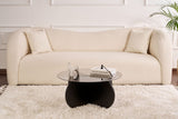 Table basse Aris ronde 75 cm en verre teinté - piètement noir 