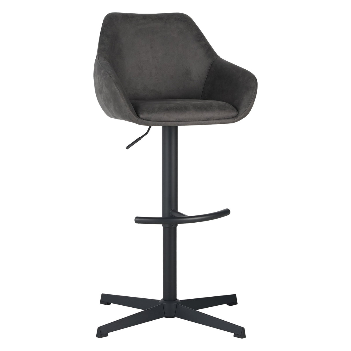 Tabouret de bar de venin anthracite - chaise de bar rotative industrielle avec accoudoir - Eco-leer