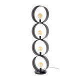 Lampadaire Fons 4 lumières anneaux métal noir 