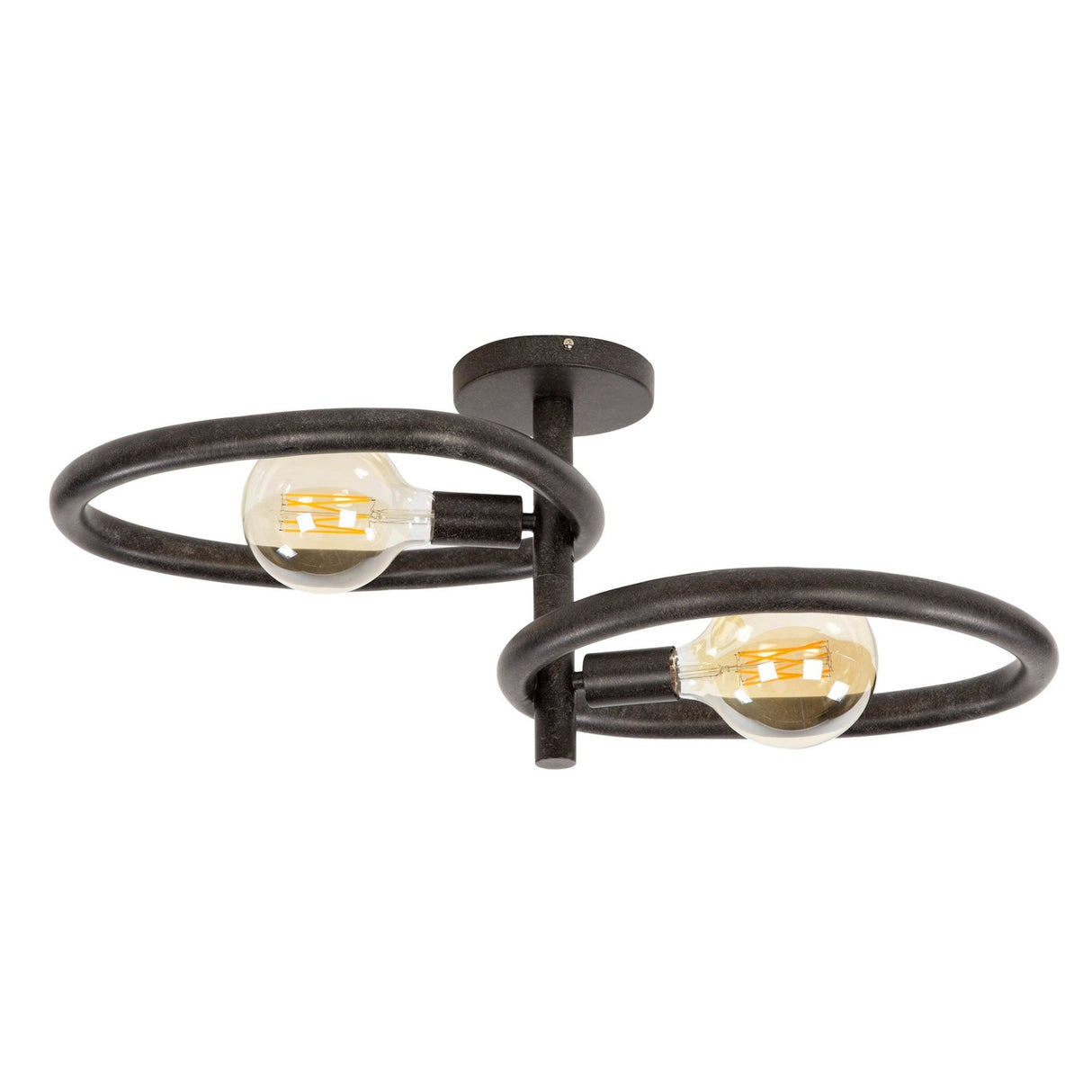 Plafondlamp Nova Duo 2-lichts - Zwart Metaal