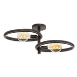 Plafondlamp Nova Duo 2-lichts - Zwart Metaal