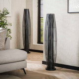 Lampadaire Liora 3 lumières cylindre maille noir 120 cm 