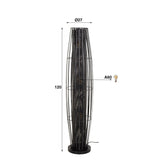 Lampadaire Liora 3 lumières cylindre maille noir 120 cm 