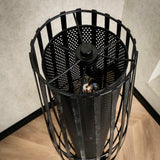 Lampadaire Liora 4 lumières cylindre maille noir 150 cm 
