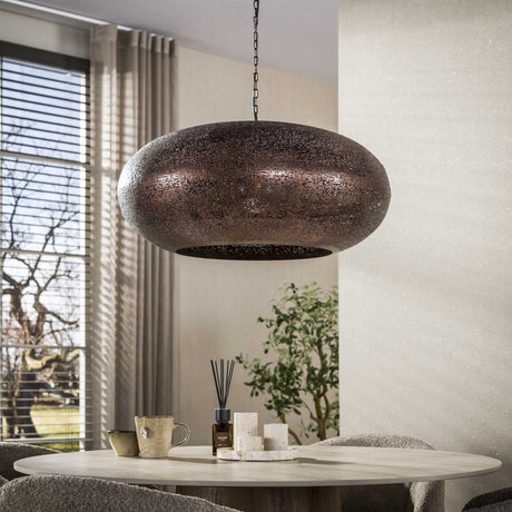 Hanglamp 1-lichts antiek koper Chase Ø68 cm