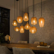 Lampes suspendues - Lampe suspendue en verre Feline 9L ambre - Dimehouse