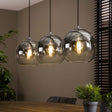 Lampes suspendues - Lampe suspendue en verre Juliette 3 - verre fumé clair - Dimehouse