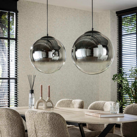 Lampe suspendue Juliette 2 lumières verre fumé