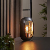 Lampe de table industrielle Selma s nickel noir ovale