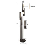 Lampadaire Judy 5 lumières en cascade noir 