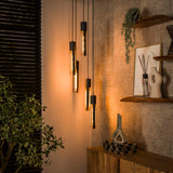 Suspension Judy 5 lumières en cascade noir 