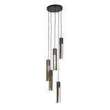 Suspension Judy 5 lumières en cascade noir 