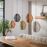 Hanglamp Wez 5-lichts gekleurd nikkel