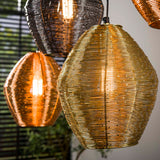 Hanglamp Wez 5-lichts gekleurd nikkel