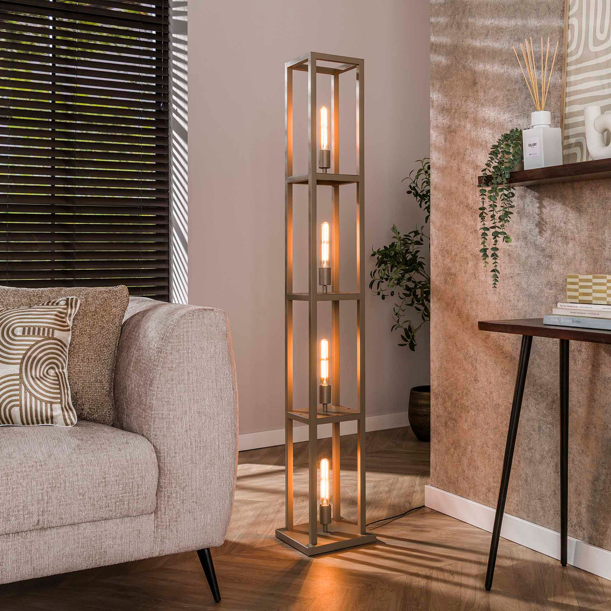 Design vloerlamp Ardon 4-lichts Beige 160 cm