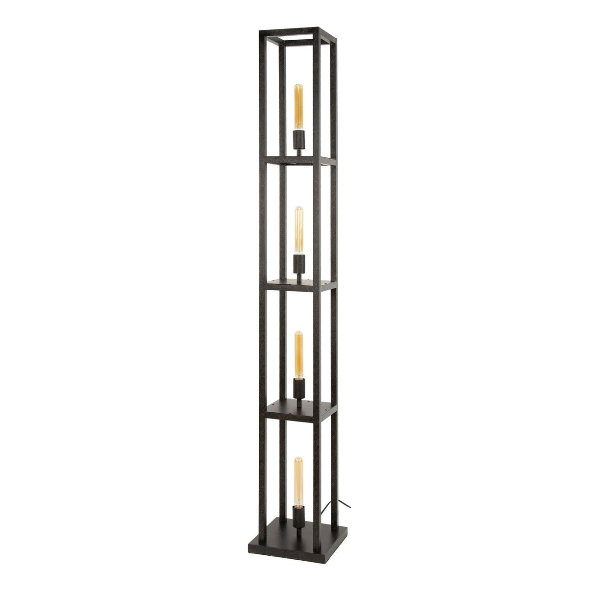 Industriële vloerlamp Ardon 4-lichts Zwart metaal