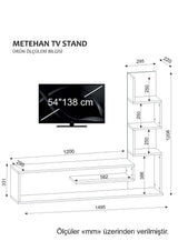 TV Meubel Set Metehan Wit Cordoba Melamine 120x33,1x cm