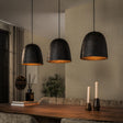 Lampe suspendue-Lampe suspendue Nova 3 lumières en métal marron fumé-Dimehouse